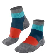 Skarpetki damskie - FALKE Mężczyźni Skarpety do wędrówek TK5 Wander Short M Sso wełna materiał funkcyjny przeciw pęcherzom cienkie 1 Para, Niebieski Blue Pond 6598 Stripe, 39-41 - miniaturka - grafika 1