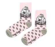 Skarpetki damskie - Moomin Love damskie skarpety Muminki, różowe, EU 36-42, Różowy (Baby Pink), Szary - miniaturka - grafika 1