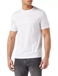 Armani Exchange Męski t-shirt z folii złotej, biały, XXL - Koszulki męskie - miniaturka - grafika 1