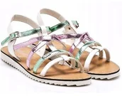 Sandały damskie - BIG STAR AA274333 BIAŁE SANDAŁY DAMSKIE METALIK R38 - miniaturka - grafika 1