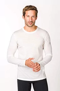 Koszulki męskie - super.natural męska koszulka z długim rękawem, z wełny merynosów, M BASE LS 175 biały Fresh White XX-L SNM003884 - grafika 1
