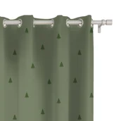 Zasłony - Zasłona XMAS wzór XM60 | Choinki na zielonym tle 150 x 150 cm tkanina zaciemniająca - miniaturka - grafika 1