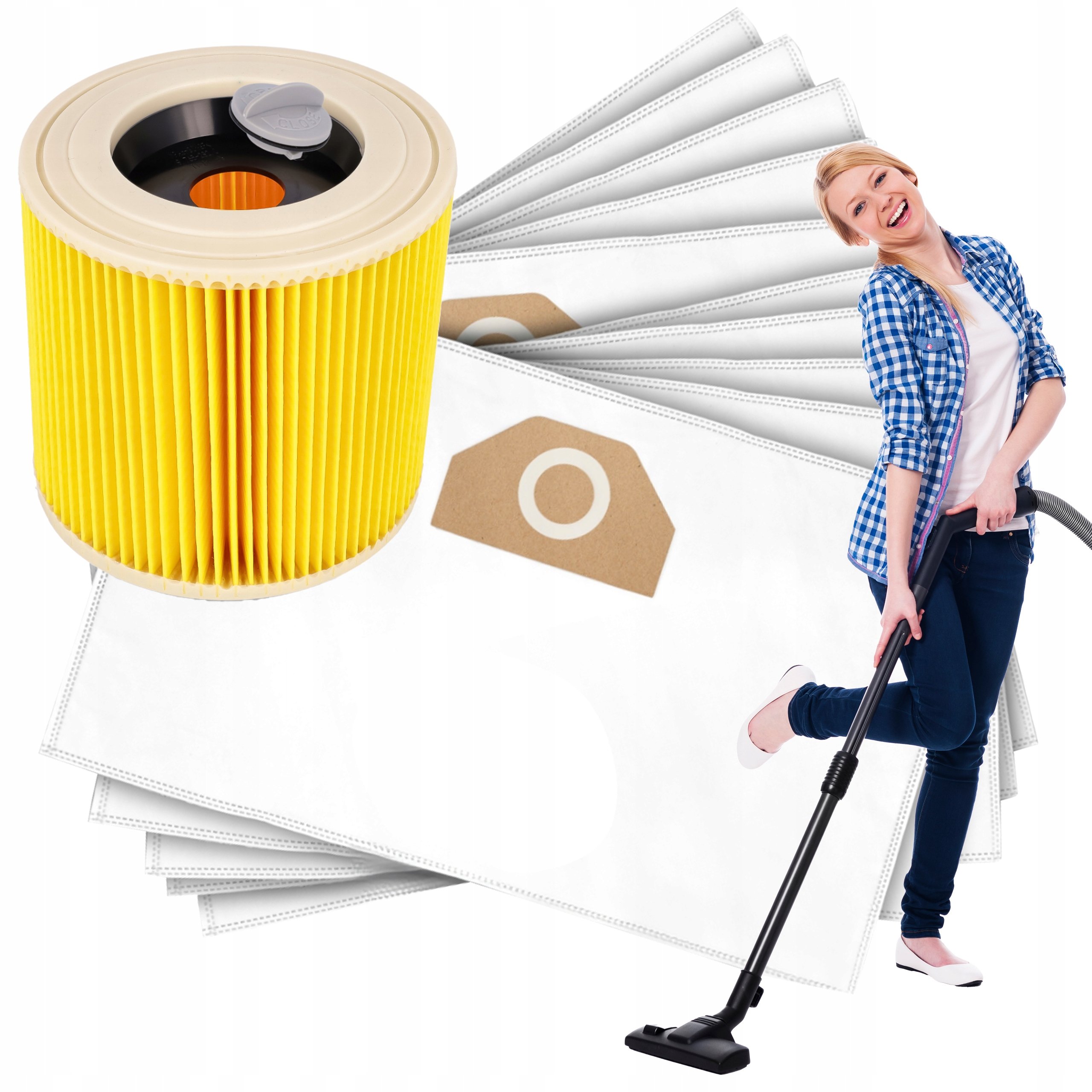Worki Do Odkurzacza Karcher WD3 20x wd2 se4001 plus Filtr Mocne Wzmocnione