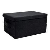 Pudła i pojemniki do przechowywania - Czarny tekstylny pojemnik z pokrywką 34x45x25 cm Soft Storage – Bigso Box of Sweden - miniaturka - grafika 1