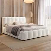 Łóżka - Łóżko tapicerowane 4792 160x200 Boucle Biały #6 - miniaturka - grafika 1