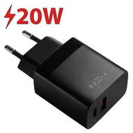 Ładowarki do telefonów - Fixed USB-C/USB 20W, czarna - miniaturka - grafika 1