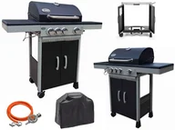 Grille gazowe - GRILL GAZOWY NEBRASKA 3+1 PALNIKI RUSZT ŻELIWNY + POKROWIEC + REDUKTOR WĄŻ - miniaturka - grafika 1