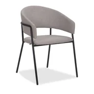 Krzesła - Krzesło tapicerowane glamour szenilowe OVO jasnoszare - miniaturka - grafika 1