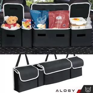 Organizer samochodowy Torba do bagażnika auta samochodu kufer duży na fotel na rzep Alogy Czarny - Pozostałe akcesoria do telefonów - miniaturka - grafika 3