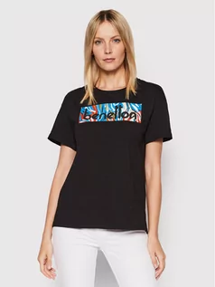 Koszulki i topy damskie - Benetton United Colors Of T-Shirt 3MI5D100R Czarny Relaxed Fit - grafika 1
