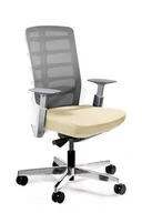 Fotele i krzesła biurowe - Fotel biurowy, krzesło obrotowe, Spinelly M, biała skóra naturalna - miniaturka - grafika 1