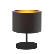 Lampy stojące - Minimalistyczna lampa stołowa z czarnym abażurem AWINION GOLD - miniaturka - grafika 1