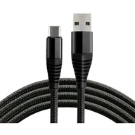 Kable USB - everActive Kabel przewód pleciony USB USB-C Typ-C everActive CBB-1CHB 100cm z obsługą szybkiego ładowania do 5A czarny CBB-1CHB - miniaturka - grafika 1
