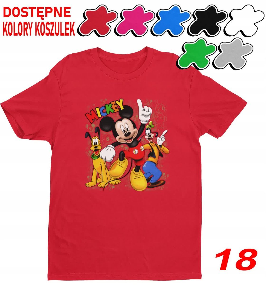 Dziecięca Koszulka Z Nadrukiem Duży Wybór Myszka Miki I Przyjac - L 146-152
