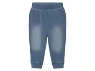 Spodenki dla niemowląt - Lupilu Spodnie dresowe niemowlęce o wyglądzie jeansu Jasnoniebieski 50/56 - miniaturka - grafika 1