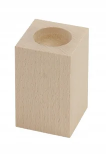 Świecznik 12Cmx6Cm Drewniany Prostokątny Bukowy 1 Sztuka - Świeczniki - miniaturka - grafika 1