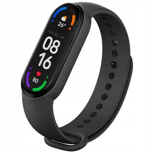 Opaska Pasek Silikonowy Do Xiaomi Mi Band 5/6 - Czarny - Akcesoria do smartwatchy - miniaturka - grafika 1