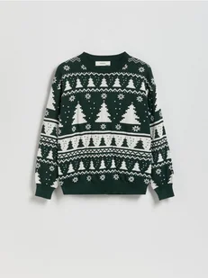 Reserved - Sweter ze wzorem - zielony - Bluzy dla chłopców - miniaturka - grafika 1