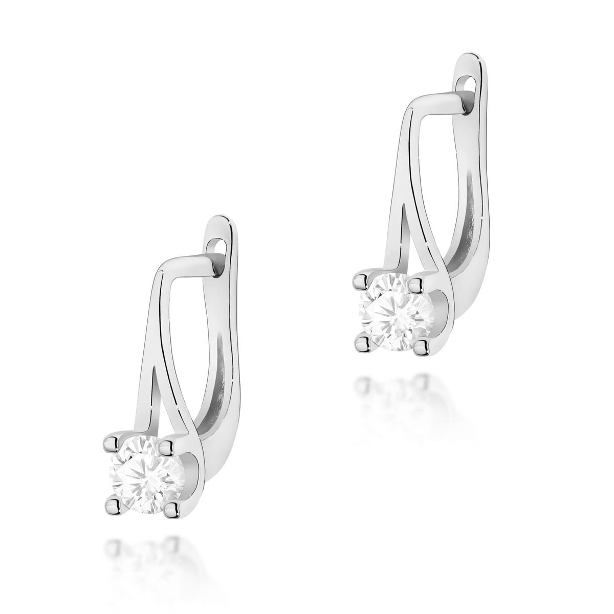 Złote kolczyki Diament 2 x 0,20ct białe złoto pr. 585