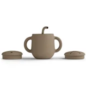 Kubki dla dzieci - Silikonowy kubek treningowy 2w1 NATURAL, BabySteps - miniaturka - grafika 1