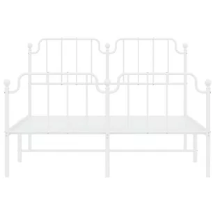 Metalowa rama łóżka z wezgłowiem i zanóżkiem, biała, 140x190 cm Lumarko! - Łóżka - miniaturka - grafika 3