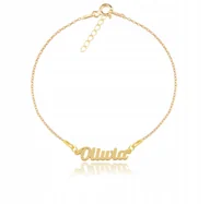 Bransoletki - Złota bransoletka z imieniem IMIĘ OLIWIA srebro925 - miniaturka - grafika 1