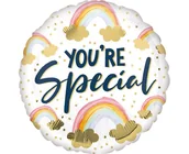 Balony i akcesoria - Balon foliowy 18" CIR "You're Special" malowane tęcze, zapakowany - miniaturka - grafika 1