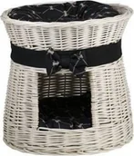 Legowiska dla kotów - WickerPL ROSIE BUDA DLA KOTA LEŻAK DLA ZWIERZĄT DOMEK DLA KOTA Z WIKLINY PIĘTROWY Z PODUSZKAMI 48 H43 CM - miniaturka - grafika 1