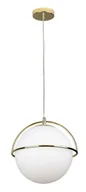 Lampy sufitowe - Maxlight LAMPA wisząca SATURN P0381 loftowa OPRAWA szklana kula zwis złoty biały - miniaturka - grafika 1