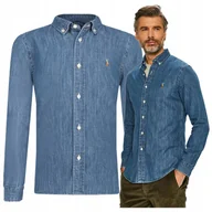 Koszule męskie - RALPH LAUREN koszula jeansowa granatowa na co dzień PREMIUM RALPH LAUREN koszula jeansowa granatowa na co dzień PREMIUM r.S - miniaturka - grafika 1