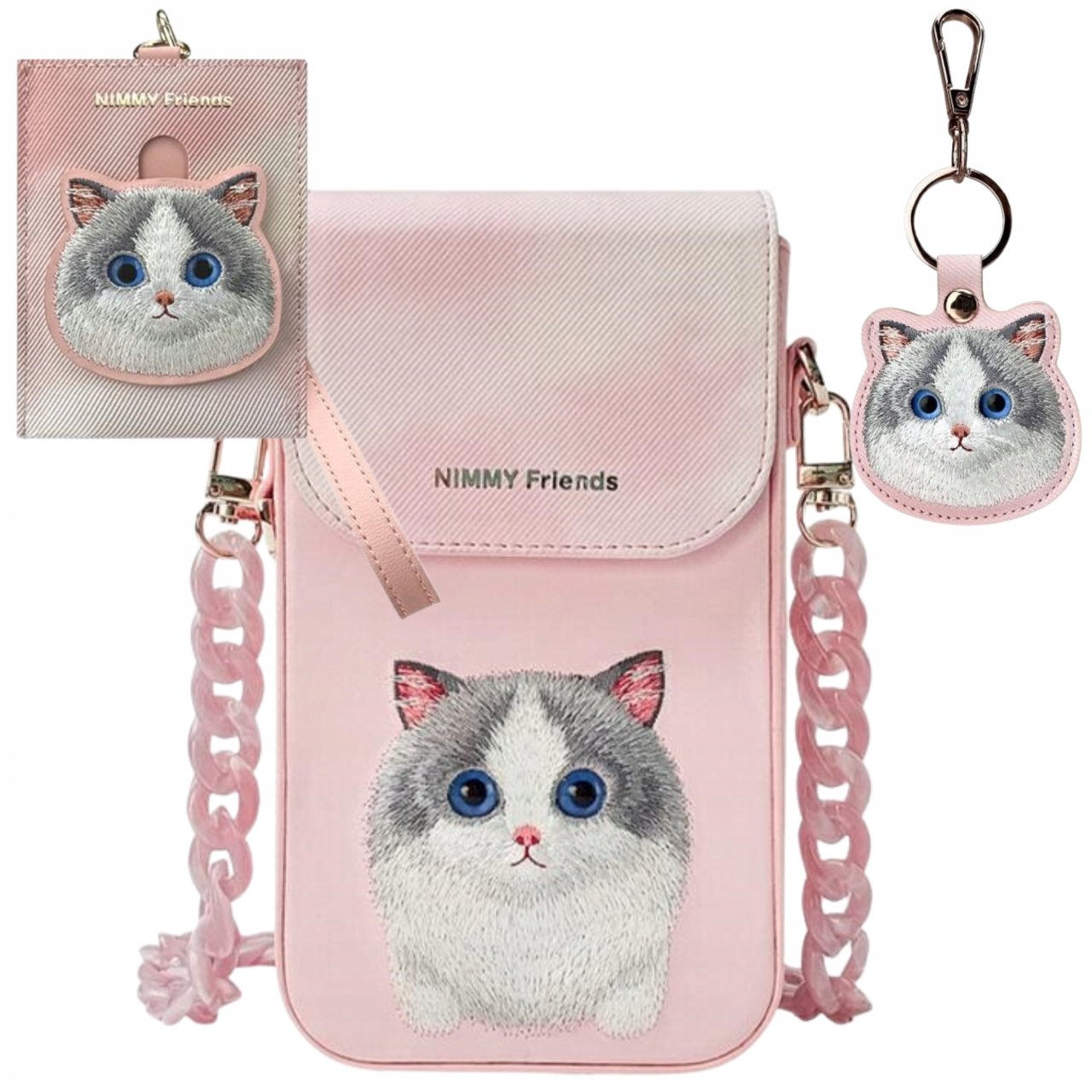 Zestaw torebka na telefon portfel etui na lokalizator Nimmy Big Eyed