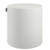 Pufy i podnóżki - Puf Bobby, Biały, Ø40, Wys. 40 Cm, Boucle - miniaturka - grafika 1