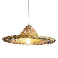 Lampy sufitowe - Pleciona lampa zawieszana Boho ABR-LWBRA Abruzzo do jadalni beżowa - miniaturka - grafika 1