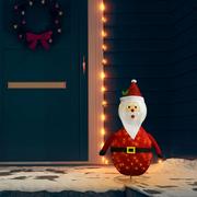 Ozdoby bożonarodzeniowe - vidaXL vidaXL Dekoracja świąteczna, Mikołaj z LED, luksusowa tkanina, 90 cm - miniaturka - grafika 1