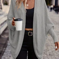 Swetry damskie - TEMU Elegancki kardigan damska - sweter z otwartą przodem, lekki, szykowny sweter na co dzień i na specjalne okazje, warstwa przejściowa na - miniaturka - grafika 1