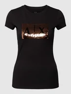 Koszulki i topy damskie - T-shirt z cekinowym obszyciem - miniaturka - grafika 1