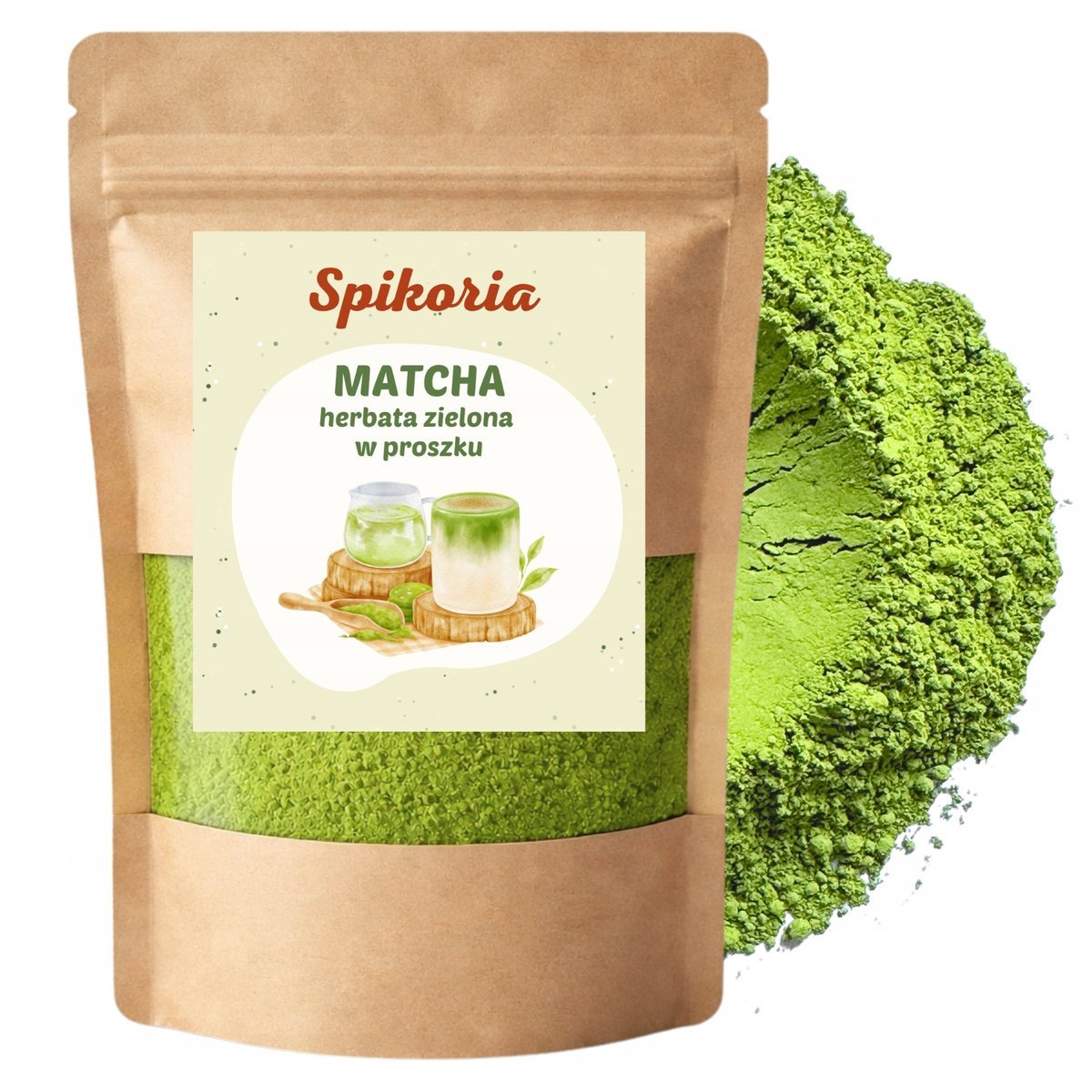 Herbata zielona MATCHA proszek 200g naturalna intensywny kolor Spikoria