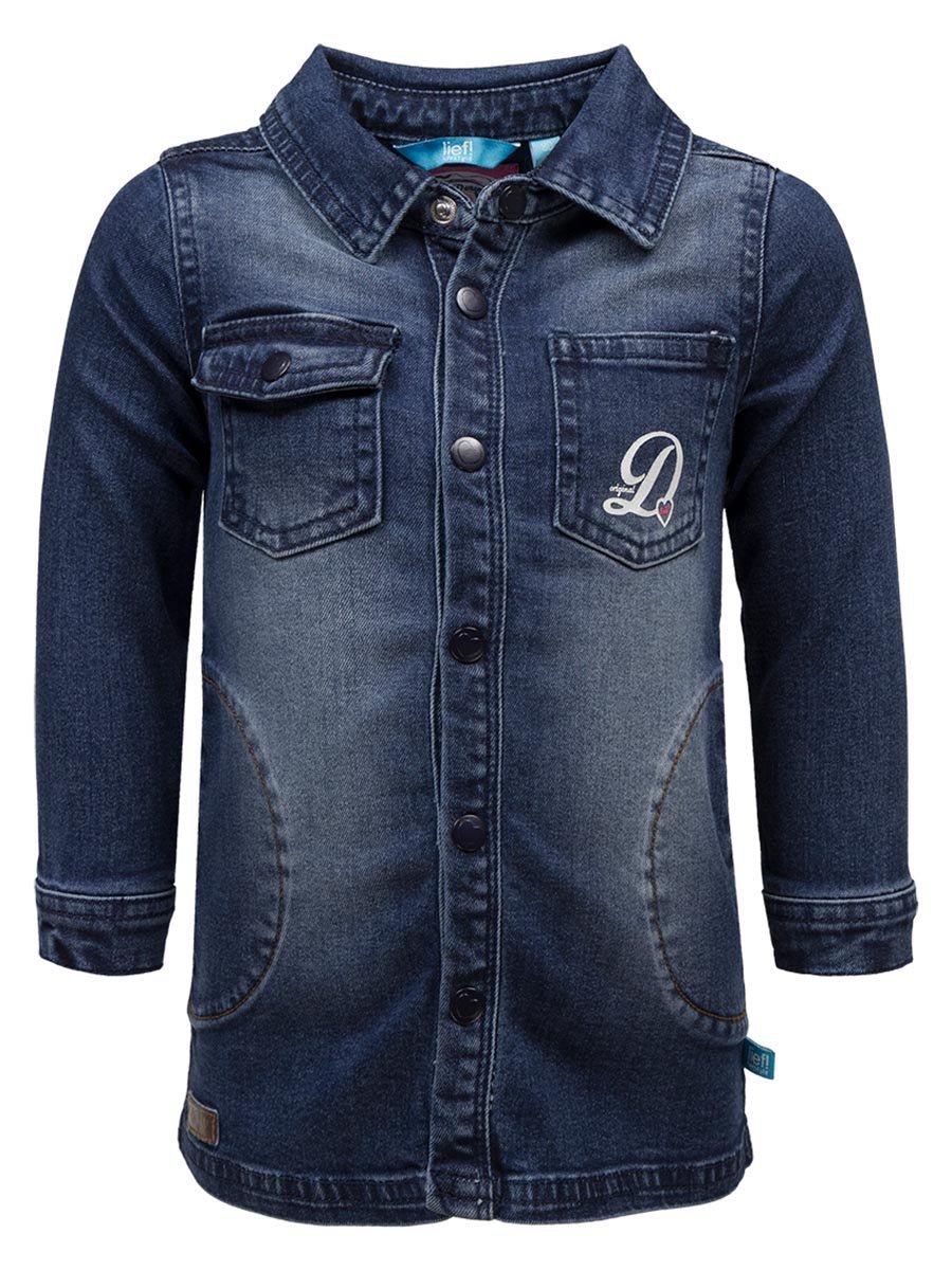 Dziewczęca jeansowa sukienka granatowa Lief r.62