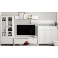 Komplety wypoczynkowe - Biały zestaw mebli z witryną do salonu T7-B04 - miniaturka - grafika 1