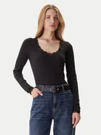 Bluzki damskie - Tommy Hilfiger Bluzka UW0UW06071 Czarny Slim Fit - miniaturka - grafika 1