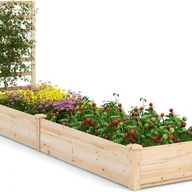 Donice - Podwyższona Donica z 1 Kratką, Drewniana Donica Ogrodowa z Przegrodami, Montaż DIY - miniaturka - grafika 1