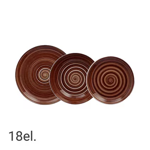 Zestaw obiadowy City, ślimak, 18 elementów, brązowy - Serwisy obiadowe - miniaturka - grafika 1