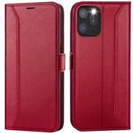 Etui i futerały do telefonów - Etui na telefon komórkowy iPhone 12 Pro Max składane etui ochronne, czerwone - miniaturka - grafika 1