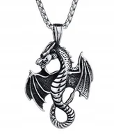 Wisiorki - Nowy naszyjnik, wisiorek, przywieszka - PIĘKNY SMOK, DRAGON - miniaturka - grafika 1