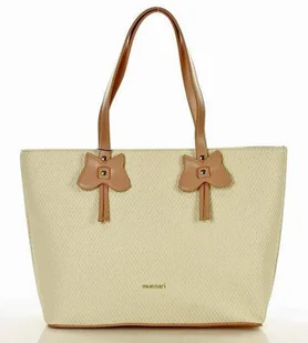 MONNARI Wygodna torebka shopper bag z motylkiem biały - Torebki damskie - miniaturka - grafika 1