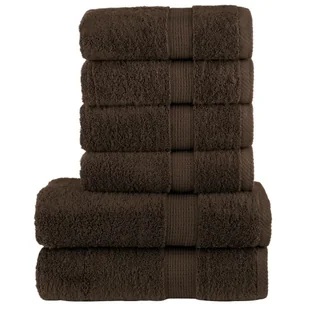 vidaXL 6-częściowy zestaw ręczników premium SOLUND, brązowy, 600 g/cm² - Ręczniki - miniaturka - grafika 1