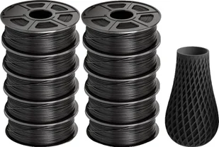 Filament do drukarek 3D SUNLU, średnica 1,75 mm, waga 10 kg, PLA BLACK 10KG - Filamenty i akcesoria do drukarek 3D - miniaturka - grafika 1