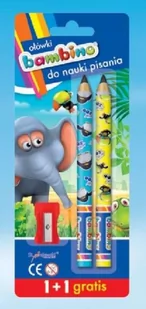 Bambino Ołówki trójkątne do nauki pisania + temperówka - Przybory szkolne - miniaturka - grafika 4