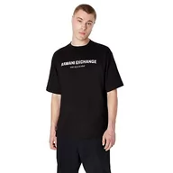 Bluzy męskie - Armani Exchange Męska bluza polo z limitowanej edycji We Beat As One Capsule Heavy Jersey Jumper, czarny, M - miniaturka - grafika 1