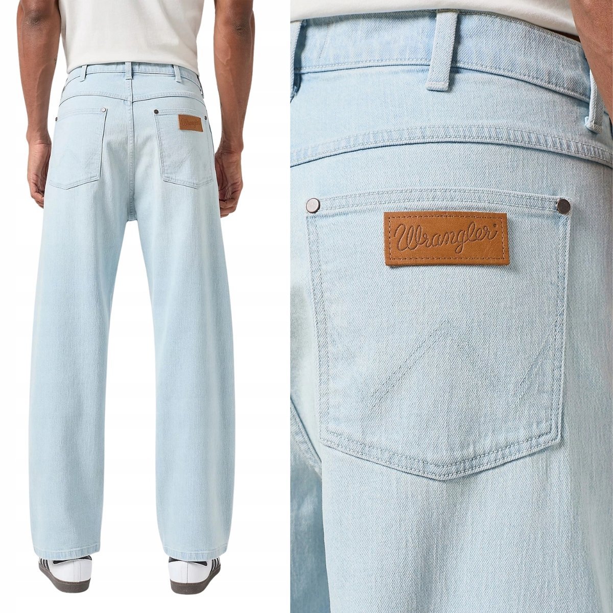 Wrangler REDDING loose Rocky bardzo luźne proste spodnie jeansowe W32 L32